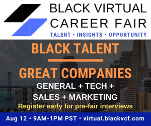 Register Now - Nationwide Black Virtual Career Fair (35 Companies, 1000+ Prof Job Opps) | Thurs, Aug 12
